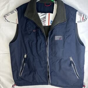 Vintage Abercrombie & Fitch Reversible Spell Out Full Zip Vest -XL No zipper